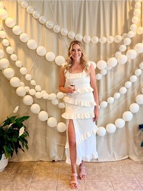 Show Me Your MuMu Greta Dress in White Stretch